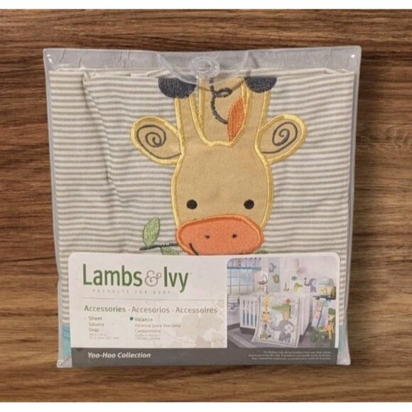 NIP Lambs & Ivy Window Valance Nursery Giraffe Baby Curtain Yoo Hoo Collection - Picture 1 of 9